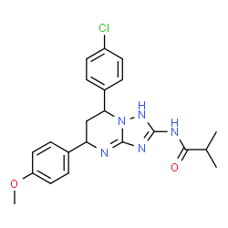 ChemSpider 2D Image | N-[7-(4-Chlorophenyl)-5-(4-methoxyphenyl)-1,5,6,7-tetrahydro[1,2,4]triazolo[1,5-a]pyrimidin-2-yl]-2-methylpropanamide | C22H24ClN5O2