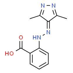 ChemSpider 2D Image | 2-[2-(3,5-Dimethyl-4H-pyrazol-4-ylidene)hydrazino]benzoic acid | C12H12N4O2
