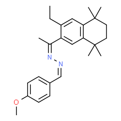 ChemSpider 2D Image | (1Z,2Z)-1-[1-(3-Ethyl-5,5,8,8-tetramethyl-5,6,7,8-tetrahydro-2-naphthalenyl)ethylidene]-2-(4-methoxybenzylidene)hydrazine | C26H34N2O