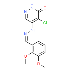 ChemSpider 2D Image | 4-Chloro-5-[(2Z)-2-(2,3-dimethoxybenzylidene)hydrazino]-3(2H)-pyridazinone | C13H13ClN4O3