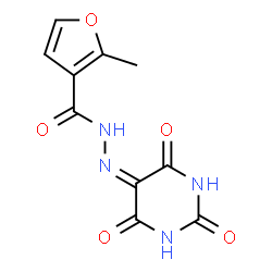 ChemSpider 2D Image | 2-Methyl-N'-(2,4,6-trioxotetrahydro-5(2H)-pyrimidinylidene)-3-furohydrazide | C10H8N4O5