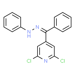 ChemSpider 2D Image | 2,6-Dichloro-4-[(Z)-phenyl(phenylhydrazono)methyl]pyridine | C18H13Cl2N3