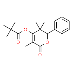 ChemSpider 2D Image | 3,3,5-Trimethyl-6-oxo-2-phenyl-3,6-dihydro-2H-pyran-4-yl pivalate | C19H24O4