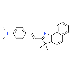 ChemSpider 2D Image | 4-[(E)-2-(3,3-Dimethyl-3H-benzo[g]indol-2-yl)vinyl]-N,N-dimethylaniline | C24H24N2