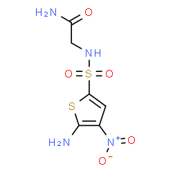 ChemSpider 2D Image | N~2~-[(5-Amino-4-nitro-2-thienyl)sulfonyl]glycinamide | C6H8N4O5S2