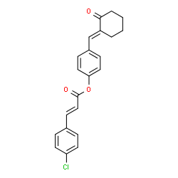 ChemSpider 2D Image | 4-[(E)-(2-Oxocyclohexylidene)methyl]phenyl (2E)-3-(4-chlorophenyl)acrylate | C22H19ClO3