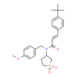 ChemSpider 2D Image | (2E)-3-(4-tert-Butylphenyl)-N-(1,1-dioxidotetrahydrothiophen-3-yl)-N-(4-methoxybenzyl)acrylamide | C25H31NO4S