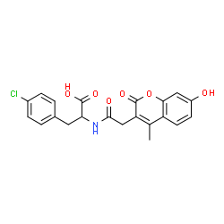 ChemSpider 2D Image | 4-Chloro-N-[(7-hydroxy-4-methyl-2-oxo-2H-chromen-3-yl)acetyl]phenylalanine | C21H18ClNO6