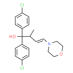 ChemSpider 2D Image | (3E)-1,1-Bis(4-chlorophenyl)-2-methyl-4-(4-morpholinyl)-3-buten-1-ol | C21H23Cl2NO2