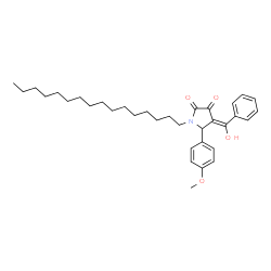 ChemSpider 2D Image | (4E)-1-Hexadecyl-4-[hydroxy(phenyl)methylene]-5-(4-methoxyphenyl)-2,3-pyrrolidinedione | C34H47NO4