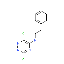 ChemSpider 2D Image | 3,6-Dichloro-N-[2-(4-fluorophenyl)ethyl]-1,2,4-triazin-5-amine | C11H9Cl2FN4
