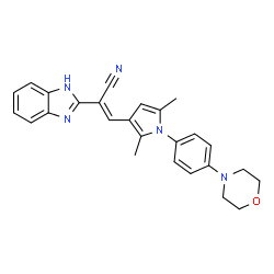 ChemSpider 2D Image | (2E)-2-(1H-Benzimidazol-2-yl)-3-{2,5-dimethyl-1-[4-(4-morpholinyl)phenyl]-1H-pyrrol-3-yl}acrylonitrile | C26H25N5O