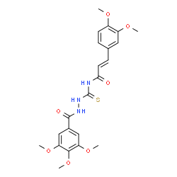 ChemSpider 2D Image | (2E)-3-(3,4-Dimethoxyphenyl)-N-{[2-(3,4,5-trimethoxybenzoyl)hydrazino]carbothioyl}acrylamide | C22H25N3O7S