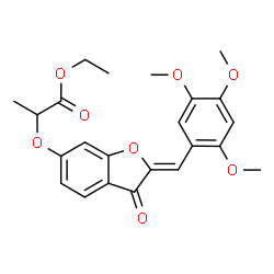 ChemSpider 2D Image | Ethyl 2-{[(2Z)-3-oxo-2-(2,4,5-trimethoxybenzylidene)-2,3-dihydro-1-benzofuran-6-yl]oxy}propanoate | C23H24O8