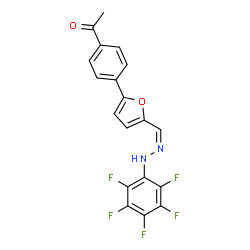 ChemSpider 2D Image | 1-[4-(5-{(Z)-[(Pentafluorophenyl)hydrazono]methyl}-2-furyl)phenyl]ethanone | C19H11F5N2O2