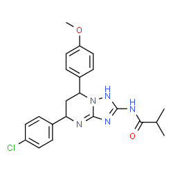 ChemSpider 2D Image | N-[5-(4-Chlorophenyl)-7-(4-methoxyphenyl)-1,5,6,7-tetrahydro[1,2,4]triazolo[1,5-a]pyrimidin-2-yl]-2-methylpropanamide | C22H24ClN5O2