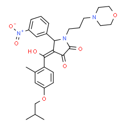 ChemSpider 2D Image | (4E)-4-[Hydroxy(4-isobutoxy-2-methylphenyl)methylene]-1-[3-(4-morpholinyl)propyl]-5-(3-nitrophenyl)-2,3-pyrrolidinedione | C29H35N3O7