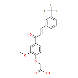 ChemSpider 2D Image | (2-Methoxy-4-{(2E)-3-[3-(trifluoromethyl)phenyl]-2-propenoyl}phenoxy)acetic acid | C19H15F3O5