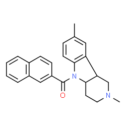 ChemSpider 2D Image | Pyrido[4,3-b]indole, 1,2,3,4,4a,9b-hexahydro-2,8-dimethyl-5-(2-naphthoyl)- | C24H24N2O