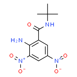 ChemSpider 2D Image | 2-Amino-N-(2-methyl-2-propanyl)-3,5-dinitrobenzamide | C11H14N4O5