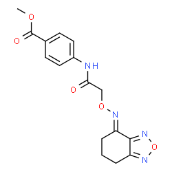 ChemSpider 2D Image | Methyl 4-[({[(E)-6,7-dihydro-2,1,3-benzoxadiazol-4(5H)-ylideneamino]oxy}acetyl)amino]benzoate | C16H16N4O5