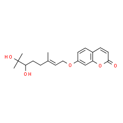 ChemSpider 2D Image | 7-{[(2E)-6,7-Dihydroxy-3,7-dimethyl-2-octen-1-yl]oxy}-2H-chromen-2-one | C19H24O5