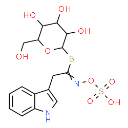 ChemSpider 2D Image | 1-S-[2-(1H-Indol-3-yl)-N-(sulfooxy)ethanimidoyl]-1-thiohexopyranose | C16H20N2O9S2