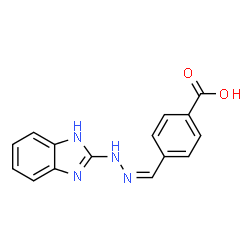 ChemSpider 2D Image | 4-[(Z)-(1H-Benzimidazol-2-ylhydrazono)methyl]benzoic acid | C15H12N4O2