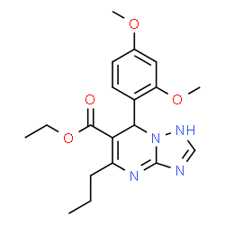 ChemSpider 2D Image | Ethyl 7-(2,4-dimethoxyphenyl)-5-propyl-1,7-dihydro[1,2,4]triazolo[1,5-a]pyrimidine-6-carboxylate | C19H24N4O4