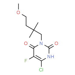 ChemSpider 2D Image | 6-Chloro-5-fluoro-3-(4-methoxy-2,2-dimethylbutyl)-2,4(1H,3H)-pyrimidinedione | C11H16ClFN2O3