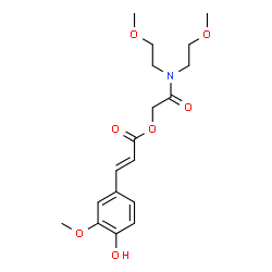 ChemSpider 2D Image | 2-[Bis(2-methoxyethyl)amino]-2-oxoethyl (2E)-3-(4-hydroxy-3-methoxyphenyl)acrylate | C18H25NO7