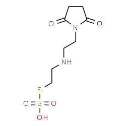 ChemSpider 2D Image | S-(2-{[2-(2,5-Dioxo-1-pyrrolidinyl)ethyl]amino}ethyl) hydrogen sulfurothioate | C8H14N2O5S2