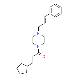 ChemSpider 2D Image | 3-Cyclopentyl-1-{4-[(2E)-3-phenyl-2-propen-1-yl]-1-piperazinyl}-1-propanone | C21H30N2O