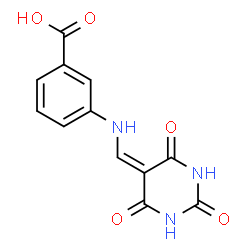 ChemSpider 2D Image | 3-{[(2,4,6-Trioxotetrahydro-5(2H)-pyrimidinylidene)methyl]amino}benzoic acid | C12H9N3O5