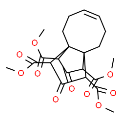 ChemSpider 2D Image | Tetramethyl (4Z)-10,13-dioxotricyclo[6.3.3.0~1,8~]tetradec-4-ene-9,11,12,14-tetracarboxylate | C22H26O10