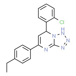 ChemSpider 2D Image | 7-(2-Chlorophenyl)-5-(4-ethylphenyl)-1,7-dihydrotetrazolo[1,5-a]pyrimidine | C18H16ClN5