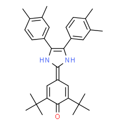 ChemSpider 2D Image | 4-[4,5-Bis(3,4-dimethylphenyl)-1,3-dihydro-2H-imidazol-2-ylidene]-2,6-bis(2-methyl-2-propanyl)-2,5-cyclohexadien-1-one | C33H40N2O