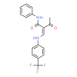 ChemSpider 2D Image | (2Z)-3-Oxo-N-phenyl-2-({[4-(trifluoromethyl)phenyl]amino}methylene)butanamide | C18H15F3N2O2