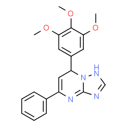 ChemSpider 2D Image | 5-Phenyl-7-(3,4,5-trimethoxyphenyl)-1,7-dihydro[1,2,4]triazolo[1,5-a]pyrimidine | C20H20N4O3