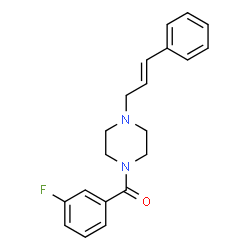 ChemSpider 2D Image | (3-Fluorophenyl){4-[(2E)-3-phenyl-2-propen-1-yl]-1-piperazinyl}methanone | C20H21FN2O