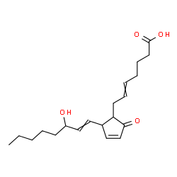 ChemSpider 2D Image | 15-Hydroxy-9-oxoprosta-5,10,13-trien-1-oic acid | C20H30O4