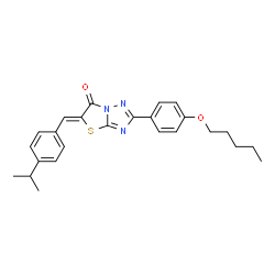 ChemSpider 2D Image | (5Z)-5-(4-Isopropylbenzylidene)-2-[4-(pentyloxy)phenyl][1,3]thiazolo[3,2-b][1,2,4]triazol-6(5H)-one | C25H27N3O2S