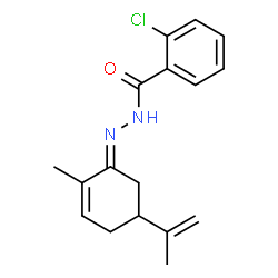 ChemSpider 2D Image | 2-Chloro-N'-[(1E)-5-isopropenyl-2-methyl-2-cyclohexen-1-ylidene]benzohydrazide | C17H19ClN2O