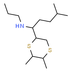 ChemSpider 2D Image | 1-(5,6-Dimethyl-1,4-dithian-2-yl)-4-methyl-N-propyl-1-pentanamine | C15H31NS2