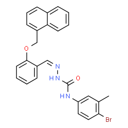 ChemSpider 2D Image | (2Z)-N-(4-Bromo-3-methylphenyl)-2-[2-(1-naphthylmethoxy)benzylidene]hydrazinecarboxamide | C26H22BrN3O2