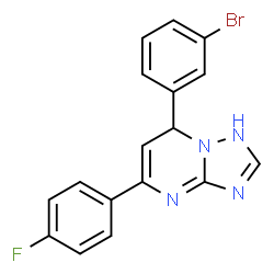 ChemSpider 2D Image | 7-(3-Bromophenyl)-5-(4-fluorophenyl)-1,7-dihydro[1,2,4]triazolo[1,5-a]pyrimidine | C17H12BrFN4