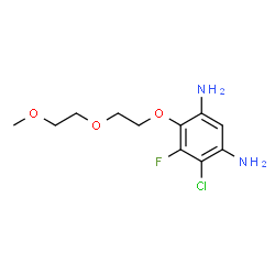 ChemSpider 2D Image | 4-Chloro-5-fluoro-6-[2-(2-methoxyethoxy)ethoxy]-1,3-benzenediamine | C11H16ClFN2O3