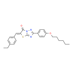 ChemSpider 2D Image | (5Z)-5-(4-Ethylbenzylidene)-2-[4-(hexyloxy)phenyl][1,3]thiazolo[3,2-b][1,2,4]triazol-6(5H)-one | C25H27N3O2S
