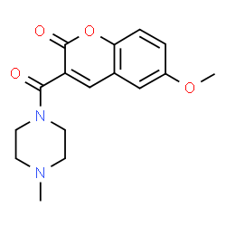 ChemSpider 2D Image | 6-Methoxy-3-(4-methylpiperazine-1-carbonyl)-chromen-2-one | C16H18N2O4