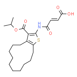ChemSpider 2D Image | (2E)-4-{[3-(Isopropoxycarbonyl)-4,5,6,7,8,9,10,11,12,13-decahydrocyclododeca[b]thiophen-2-yl]amino}-4-oxo-2-butenoic acid | C22H31NO5S